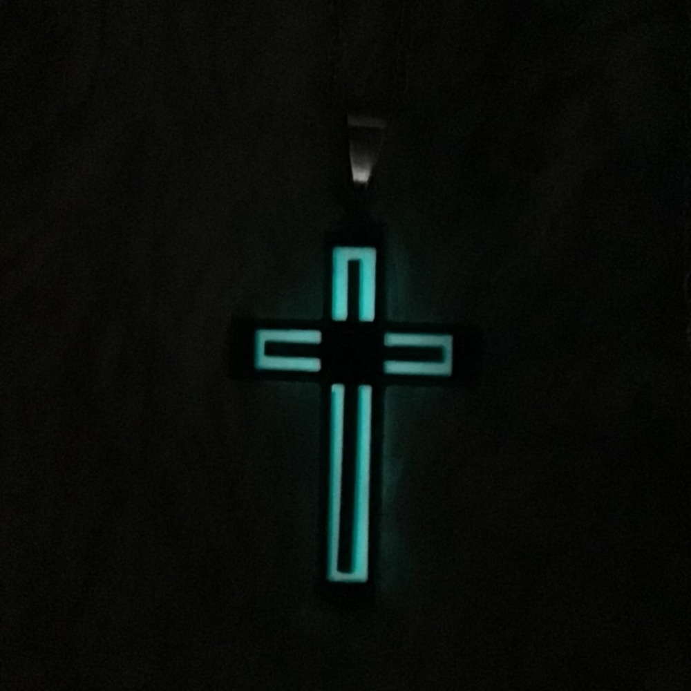 Luminous glow in the dark cross necklace